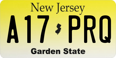 NJ license plate A17PRQ