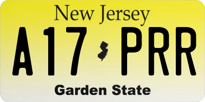 NJ license plate A17PRR