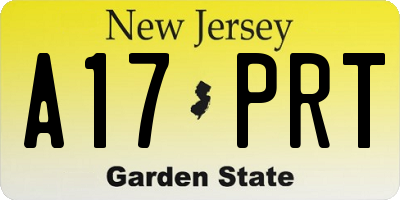 NJ license plate A17PRT