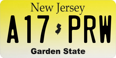 NJ license plate A17PRW