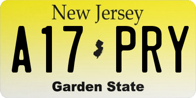 NJ license plate A17PRY