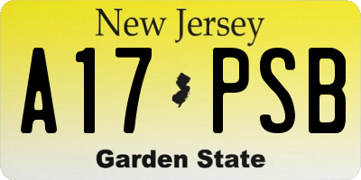 NJ license plate A17PSB