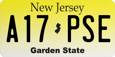 NJ license plate A17PSE