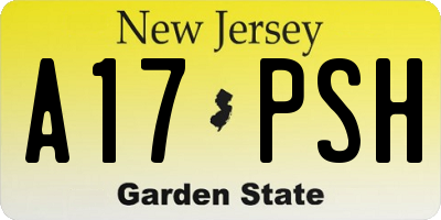 NJ license plate A17PSH