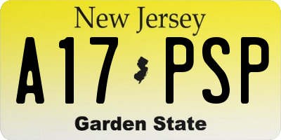 NJ license plate A17PSP