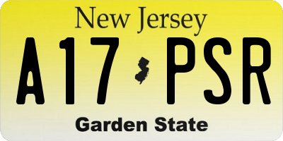 NJ license plate A17PSR