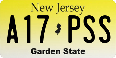 NJ license plate A17PSS