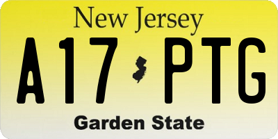 NJ license plate A17PTG