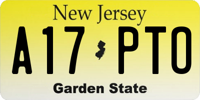 NJ license plate A17PTO