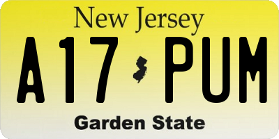NJ license plate A17PUM