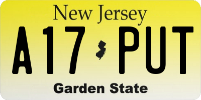 NJ license plate A17PUT