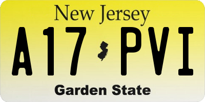 NJ license plate A17PVI