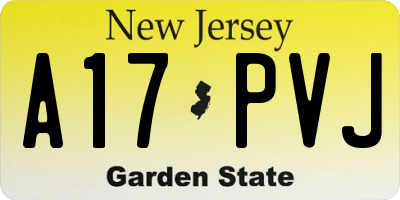 NJ license plate A17PVJ