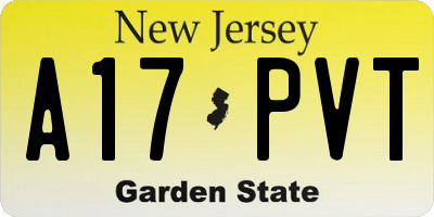 NJ license plate A17PVT