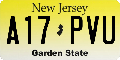 NJ license plate A17PVU
