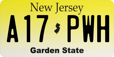 NJ license plate A17PWH