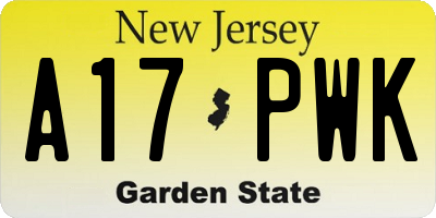 NJ license plate A17PWK