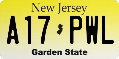 NJ license plate A17PWL