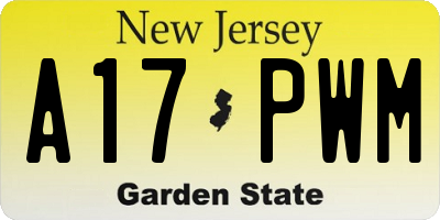 NJ license plate A17PWM