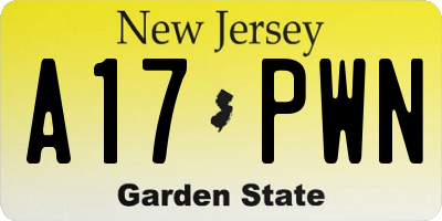NJ license plate A17PWN