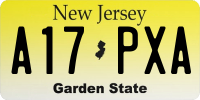 NJ license plate A17PXA