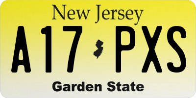 NJ license plate A17PXS