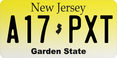 NJ license plate A17PXT