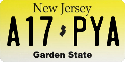 NJ license plate A17PYA