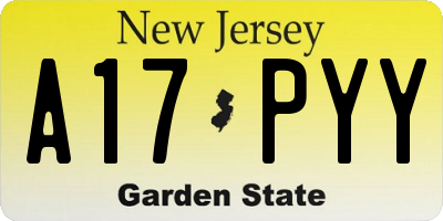 NJ license plate A17PYY