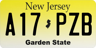 NJ license plate A17PZB