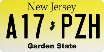 NJ license plate A17PZH