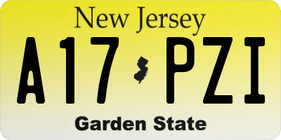 NJ license plate A17PZI