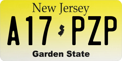 NJ license plate A17PZP