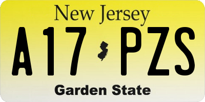 NJ license plate A17PZS