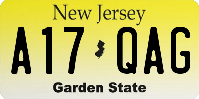 NJ license plate A17QAG