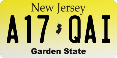 NJ license plate A17QAI