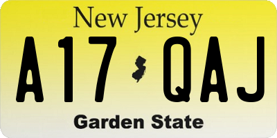 NJ license plate A17QAJ