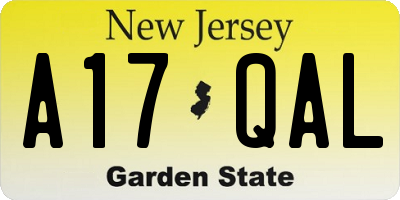 NJ license plate A17QAL