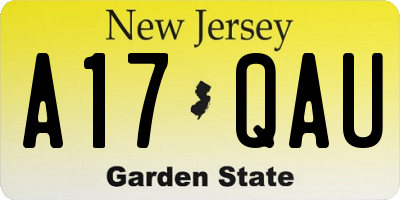 NJ license plate A17QAU