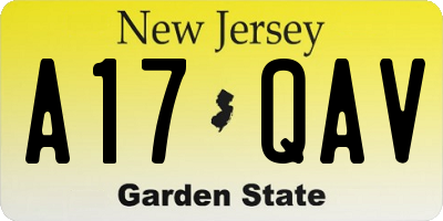 NJ license plate A17QAV