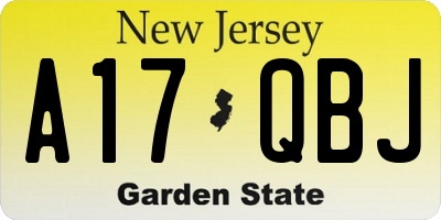 NJ license plate A17QBJ
