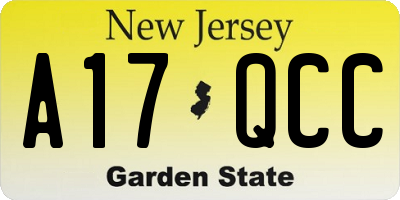 NJ license plate A17QCC