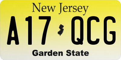 NJ license plate A17QCG