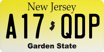 NJ license plate A17QDP