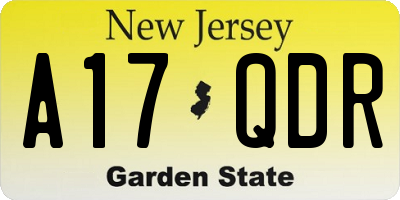 NJ license plate A17QDR