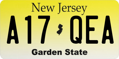 NJ license plate A17QEA