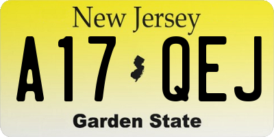 NJ license plate A17QEJ