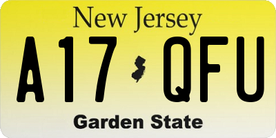 NJ license plate A17QFU