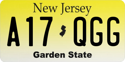 NJ license plate A17QGG