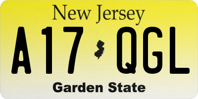 NJ license plate A17QGL
